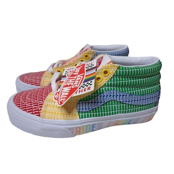 Vans Sneakers Sk8 Mid Womens 5.5 Mens 4 Pride Lace Up Canvas LGBTQ - Picture 1 of 11